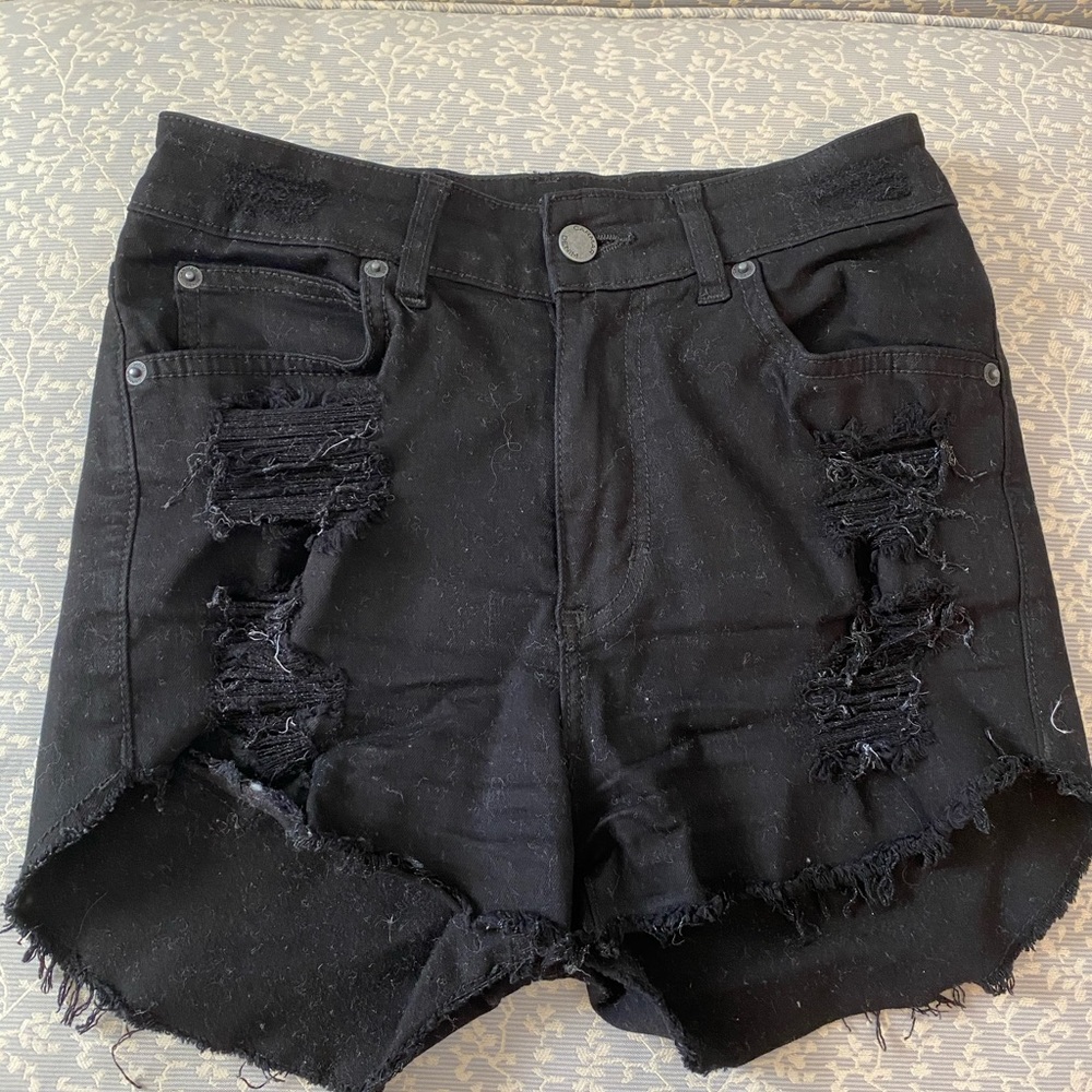 Carmar denim high waisted black shorts